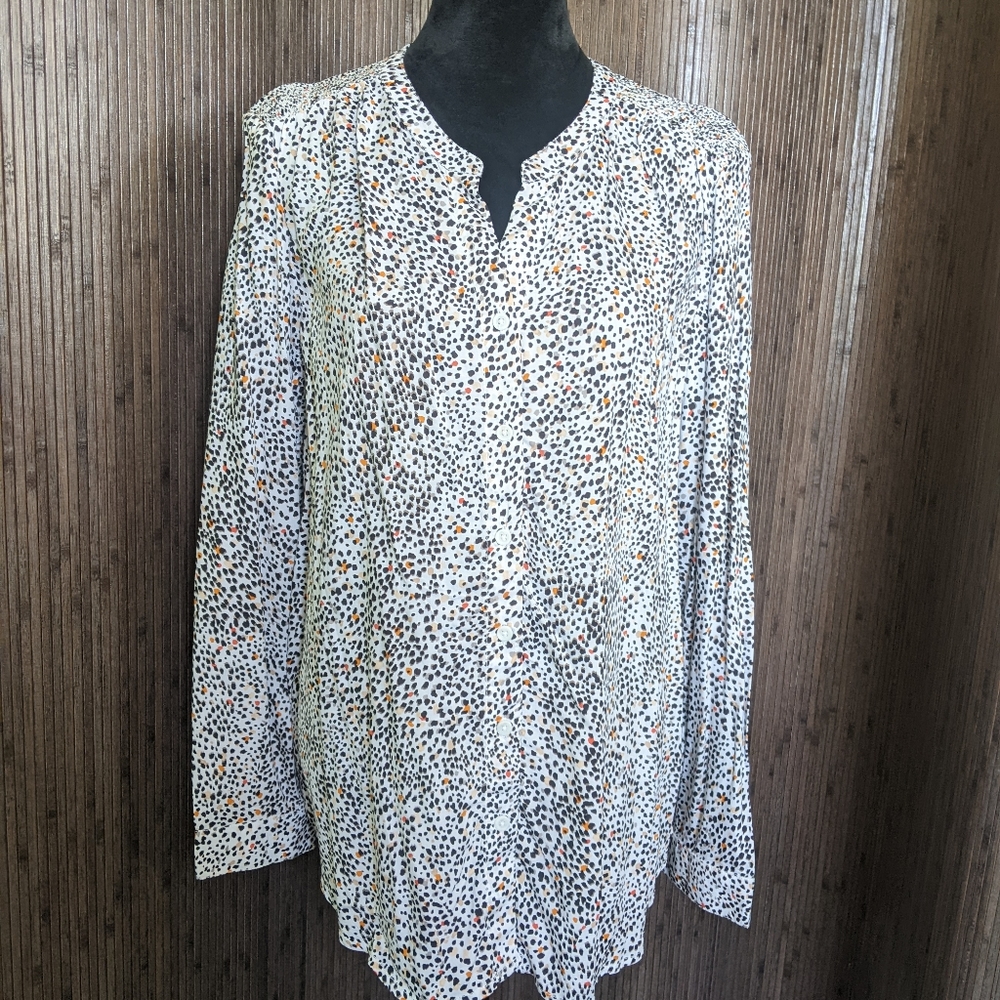 Beach Lunch Lounge Animal Print Blouse Top, L